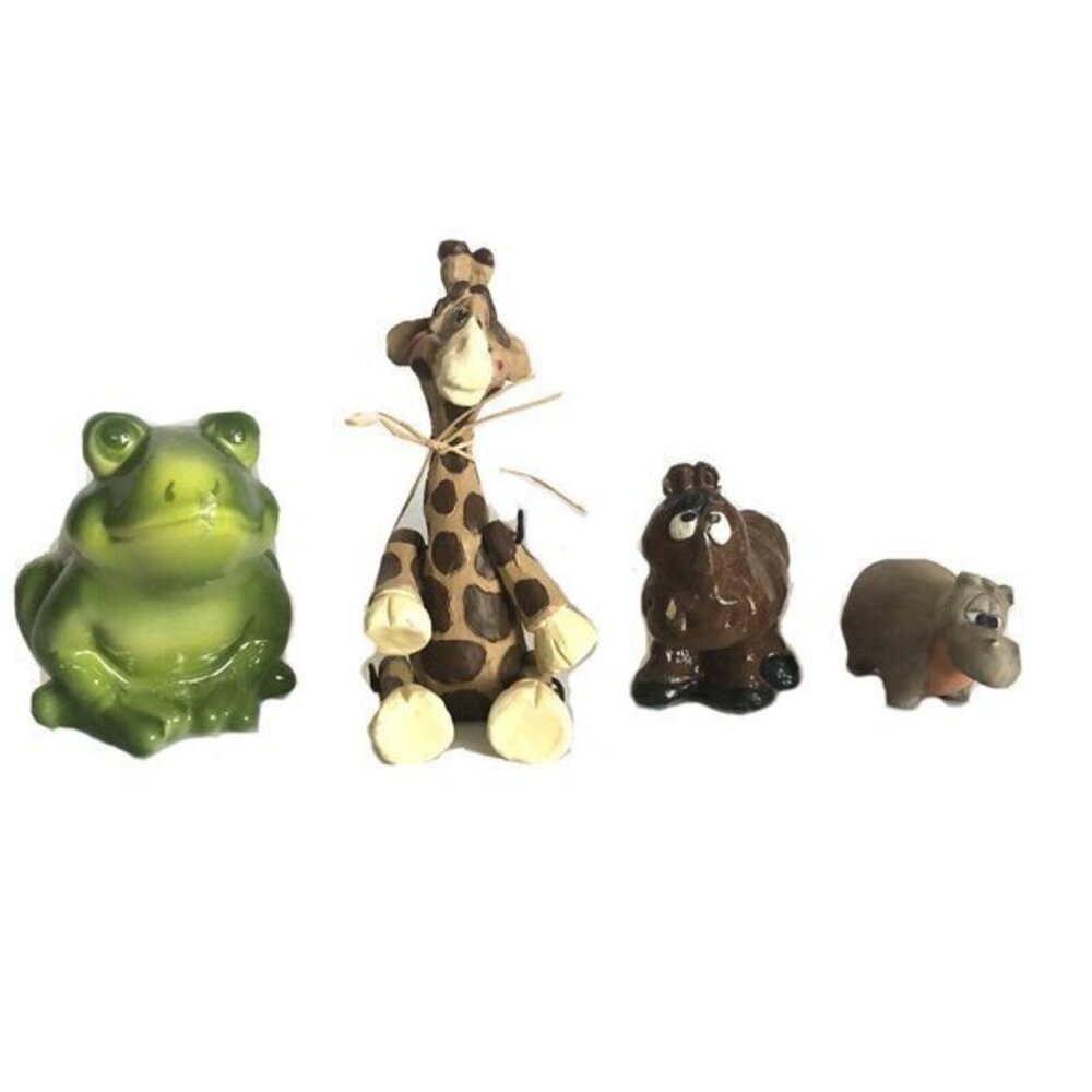 Animal Figurines Lot Miscellaneous frog donkey hippo giraffe
